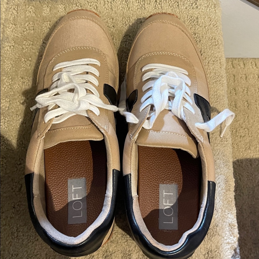 LOFT Tan and Black Sneakers